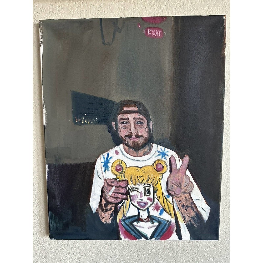 original oil painting signed Liam Matthew Post malone